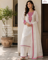 Gulnaar White Embroidered Ethnic cotton Suit Set!š¤