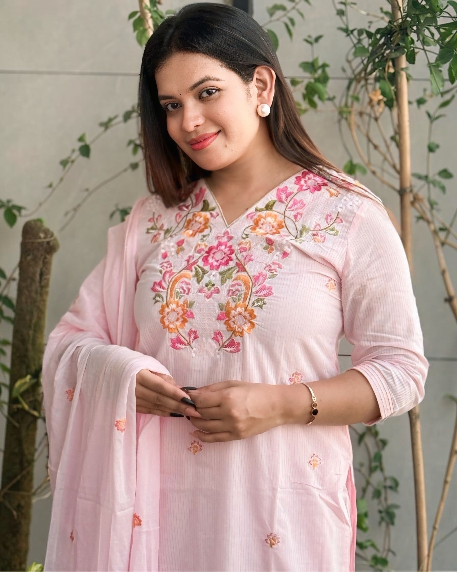 Fine Weave Complete Threadwork Pure Cotton Suit!