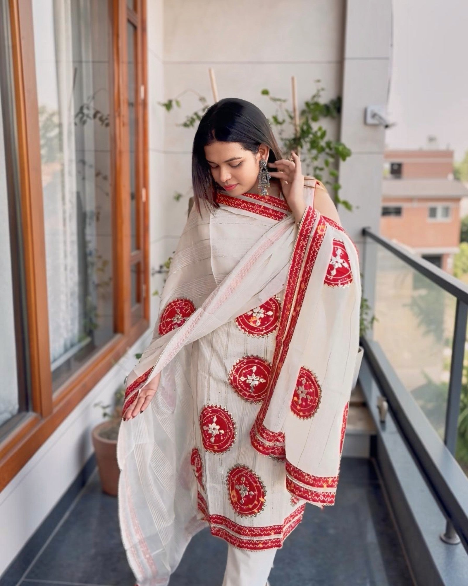 Gota Patti Patch Pure Cotton Straight Suit