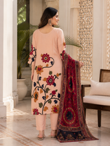 Blush Bloom Pure Crepe Suit Set with Handwork Detailing & Printed Dupatta!🤍