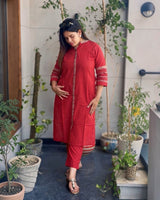 Pure Cotton Co-ord with Embroidery Detailing on Neck and Sleeves