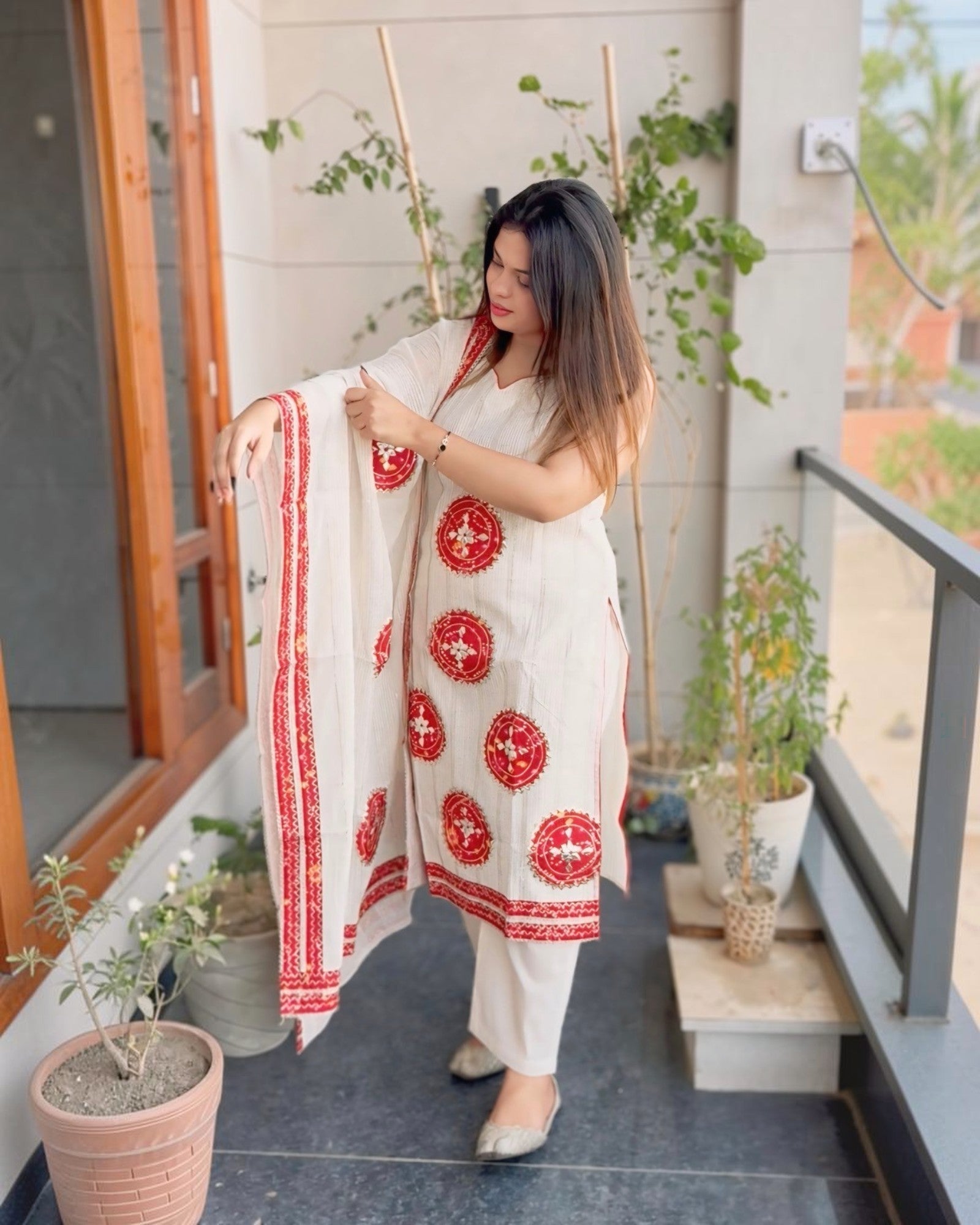 Gota Patti Patch Pure Cotton Straight Suit