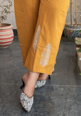 Sunflower Yellow Cotton Embroidery Co-Ord set😘