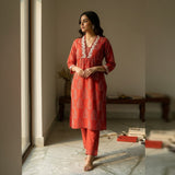 Vibrant Rust Cotton Suit Made for Effortless Style ❤️