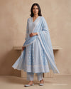 Summer Sky Blue Lucknowi Anarkali..!
