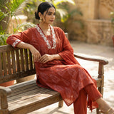 Vibrant Rust Cotton Suit Made for Effortless Style ❤️