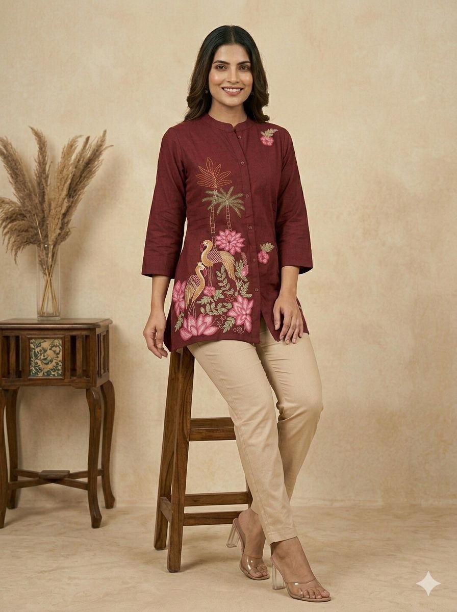 Rust Paradise Thread work cotton Tunic!