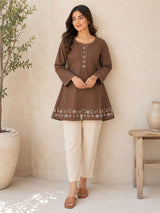 Chocolate Brown Pure Cotton Tunic!