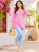 Pretty Pink Floral Tunic!🤞