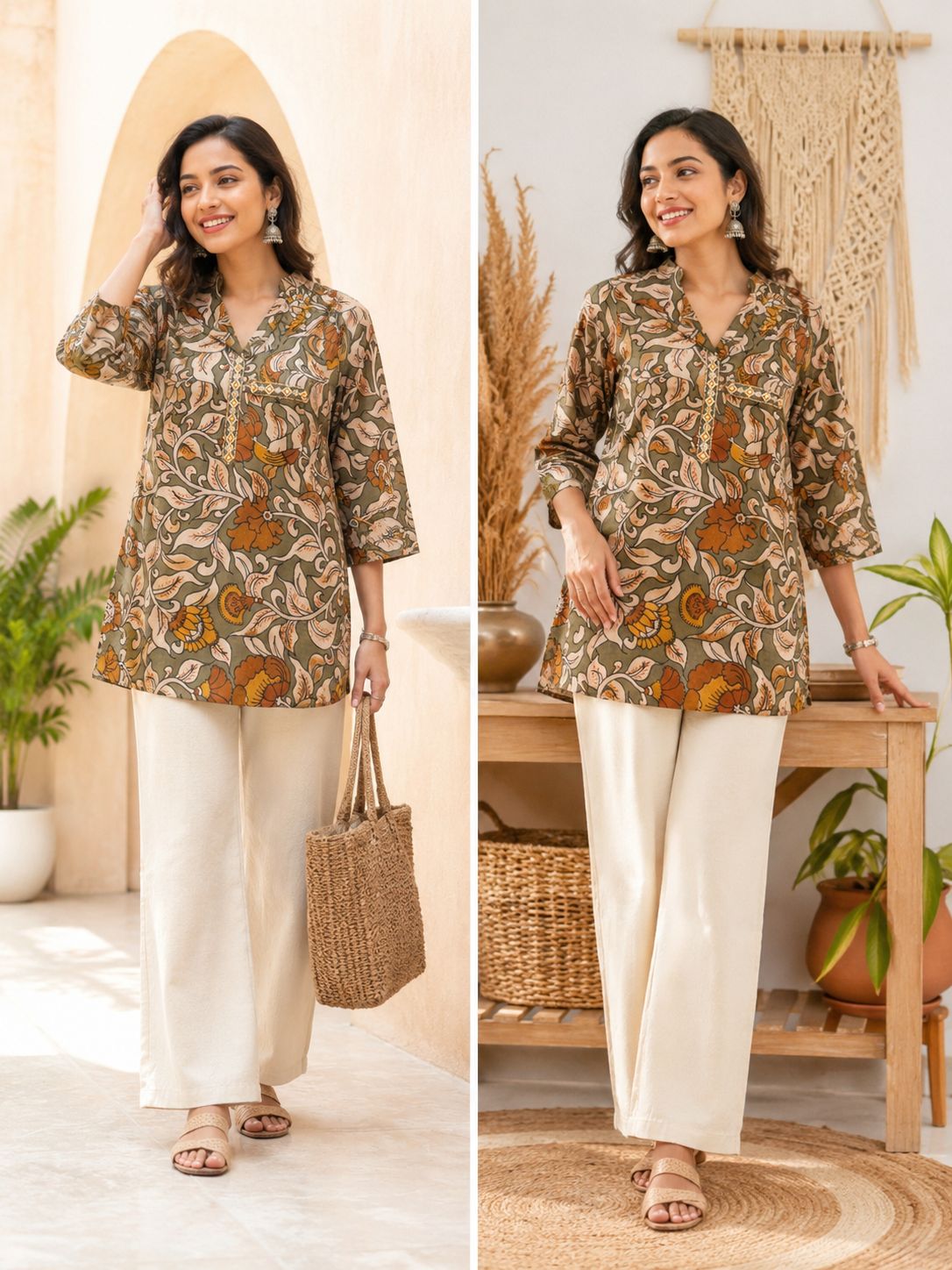 Coffee Garden Pure Cotton Collar Tunic!