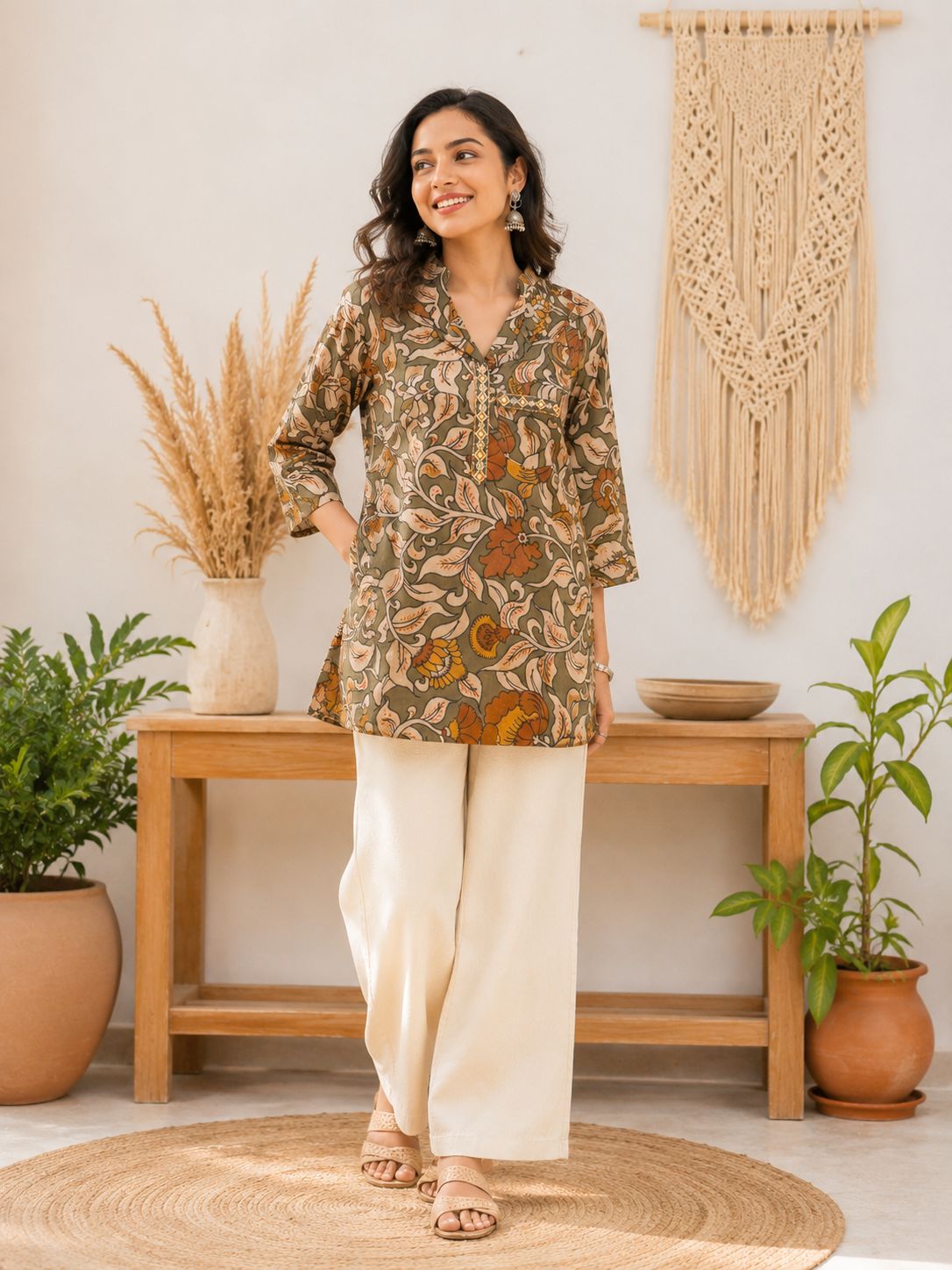 Coffee Garden Pure Cotton Collar Tunic!