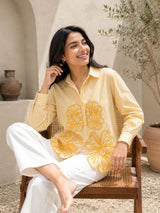 Petal Charm Embroidered Cotton Shirt!π€