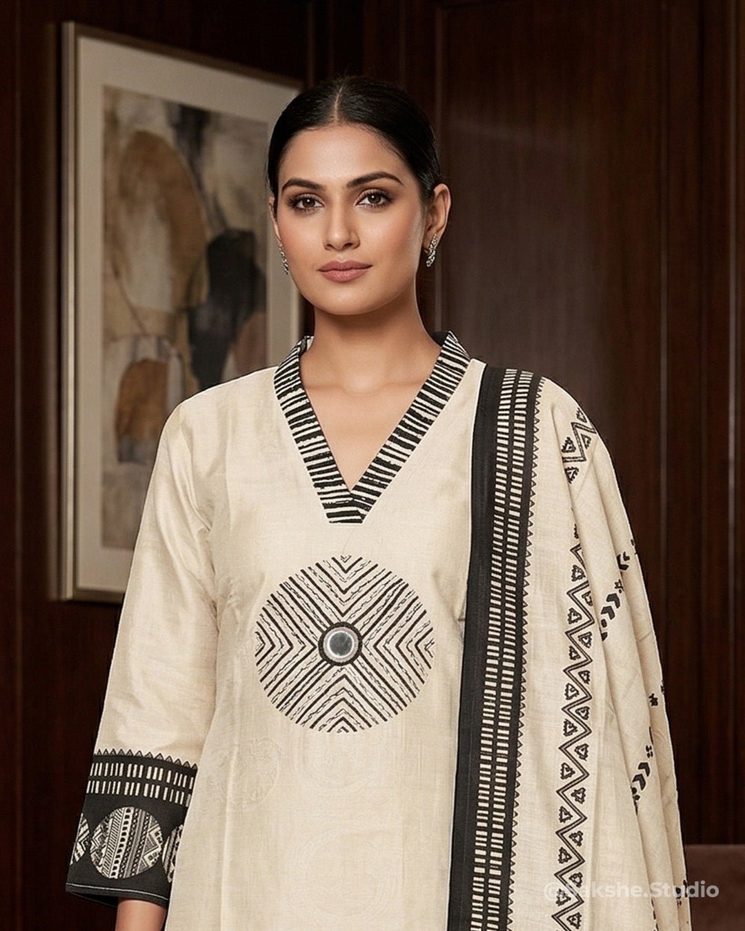 Bloom Print Pure Cotton Muslin Straight Suit - Sakshe Studio