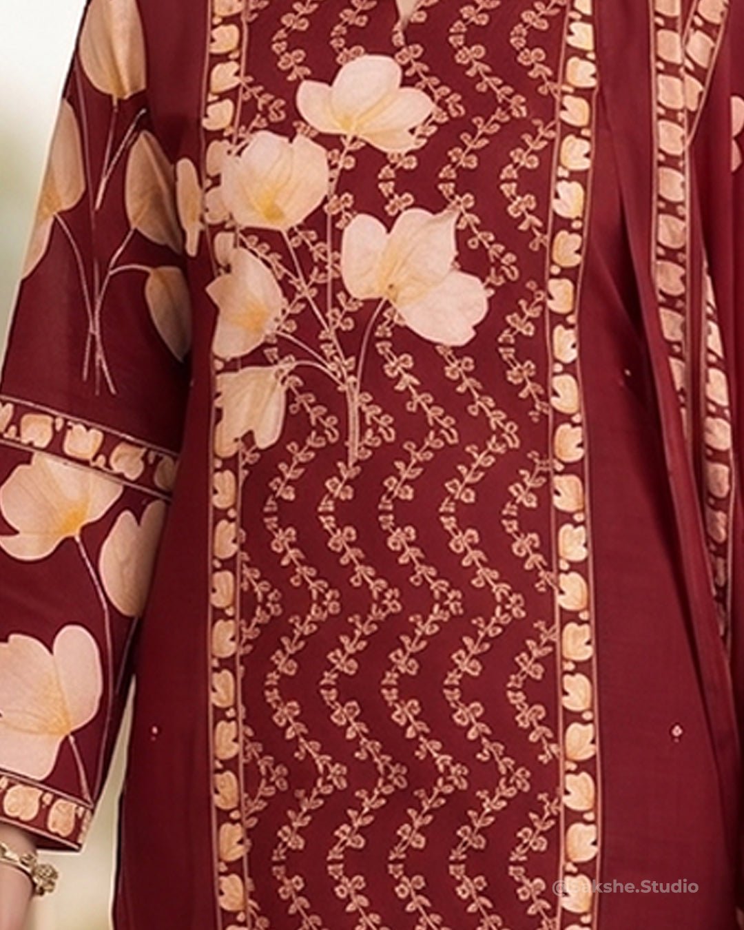 Classic Printed Cotton Straight Suit - Sakshe Studio