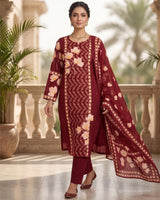 Classic Printed Cotton Straight Suit - Sakshe Studio