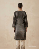 Mirror Tassel Short Kurta with Elephant Thread Work Cotton Loose Pant - Sakshe Studio
