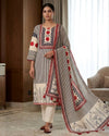 Printed Mist Pure Cotton Muslin Straight Suit - Sakshe Studio