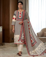 Printed Mist Pure Cotton Muslin Straight Suit - Sakshe Studio