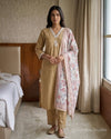 Self Texture Threadwork Pure Cotton A - Line Suit - Sakshe Studio