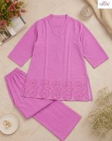 Pink Petal Cotton Muslin Cutwork Co-ord Set!💕