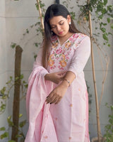 Fine Weave Complete Threadwork Pure Cotton Suit!