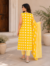 Sunshine Yellow Cotton Printed Suit Set!💛
