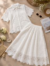 Trendy Ivory Crochet Bloom Co-ord Set!🏖