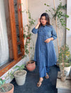 Denim Blue Color Long, Pocket style Co-ord se( Set of 2)
