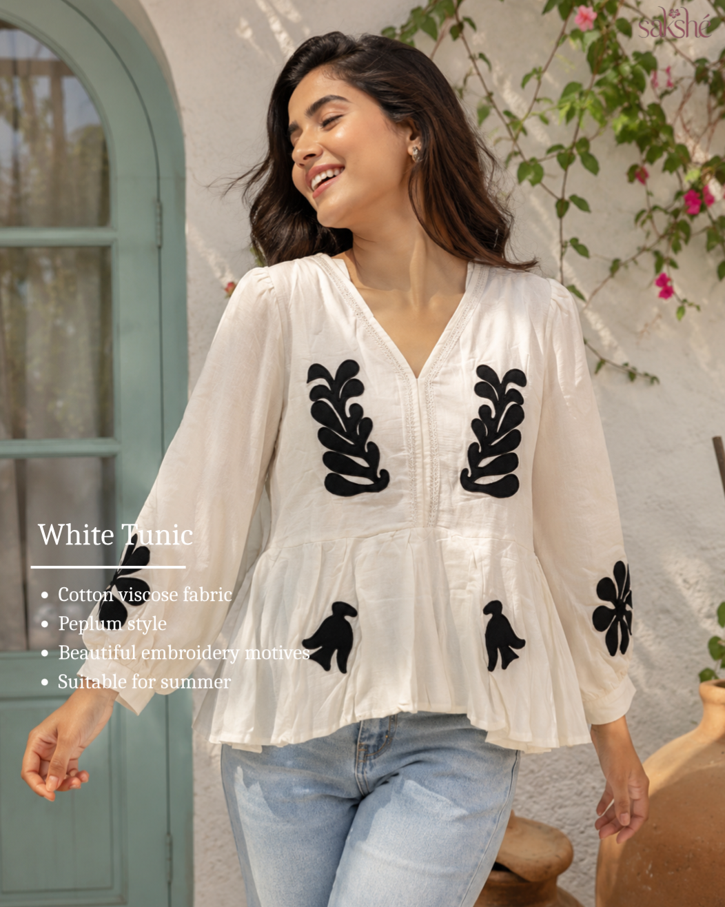 Premium Monochrome Muse Appliqué Peplum Top!🤍