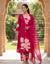 Gulabi Bloom Cotton 3-Piece Suit Set with Patch wrok!❤