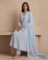Summer Sky Blue Lucknowi Anarkali..!