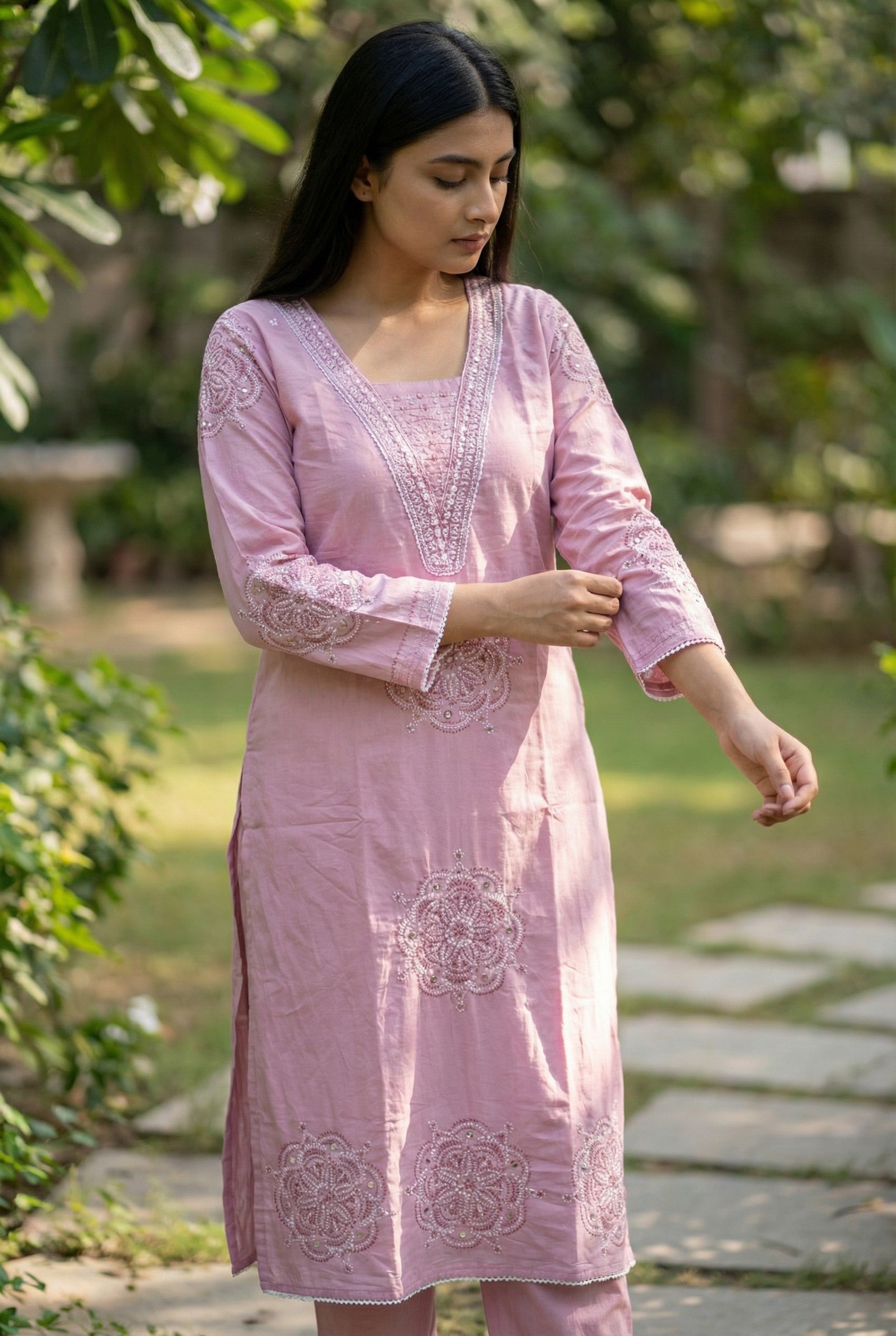 Soft Pastel Cotton Suit Perfect for Summer Days 🌸