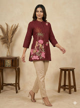 Rust Paradise Thread work cotton Tunic!