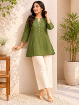 Garden Green Pure cotton Back work Tunic!✨