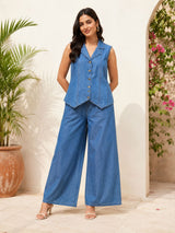 Denim Co-ord set Waist coat style!