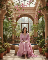 Bandhini Bloom Threadwork Fine Cotton A - Line Suit - Sakshe Studio