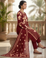 Classic Printed Cotton Straight Suit - Sakshe Studio