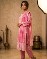 Fine Weave Complete Threadwork Pure Cotton A - Line Suit - Sakshe Studio
