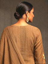Ivory Craft Threadwork Jacquard Cotton Straight Suit - Sakshe Studio
