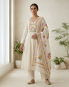 Linen Thread Kurta with Printed Linen Dupatta - Sakshe Studio