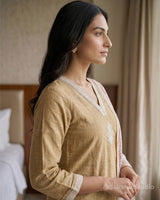 Self Texture Threadwork Pure Cotton A - Line Suit - Sakshe Studio