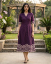 Thread Border Pure Cotton A - Line Middy Dress - Sakshe Studio